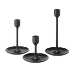 LOT DE 3 BOUGEOIRS NOIRS