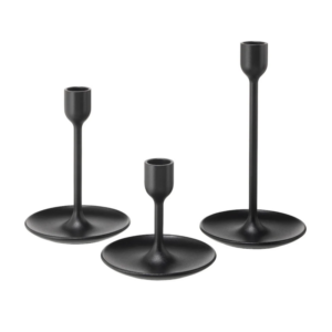 LOT DE 3 BOUGEOIRS NOIRS